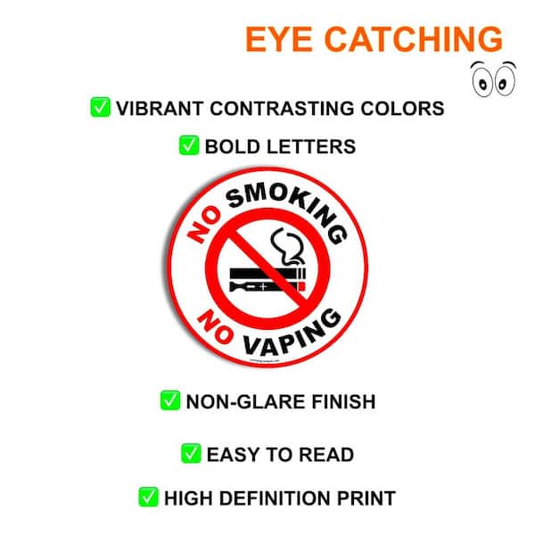 24 NO SMOKING NO VAPING STICKERS VIEW BOTH SIDES ON GLASS SIGN STICKER 