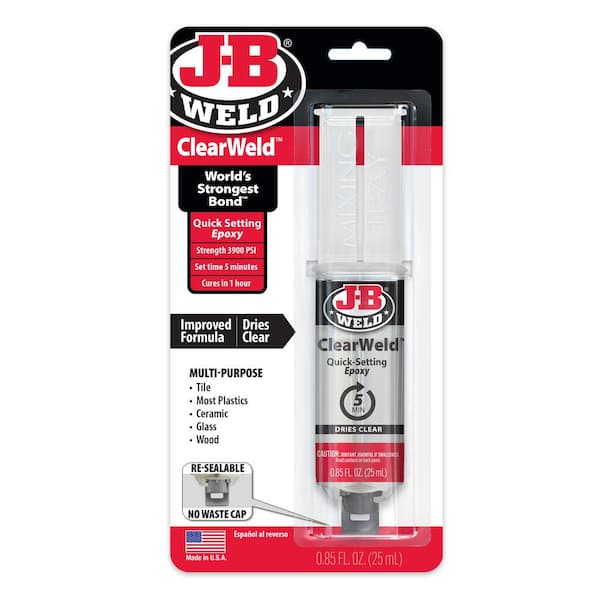 J-B Weld 0.85 oz. ClearWeld Quick-Set Epoxy Syringe