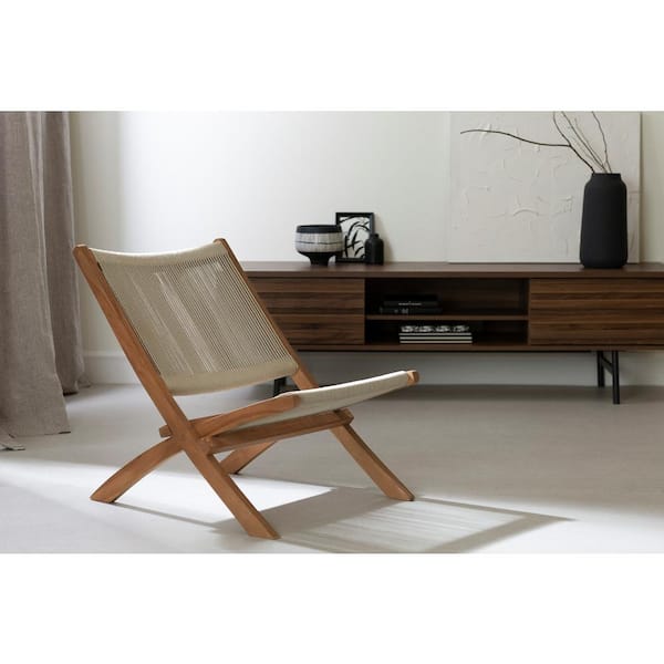 South Shore Balka Beige and Natural 24 in. Accent Without Cushion