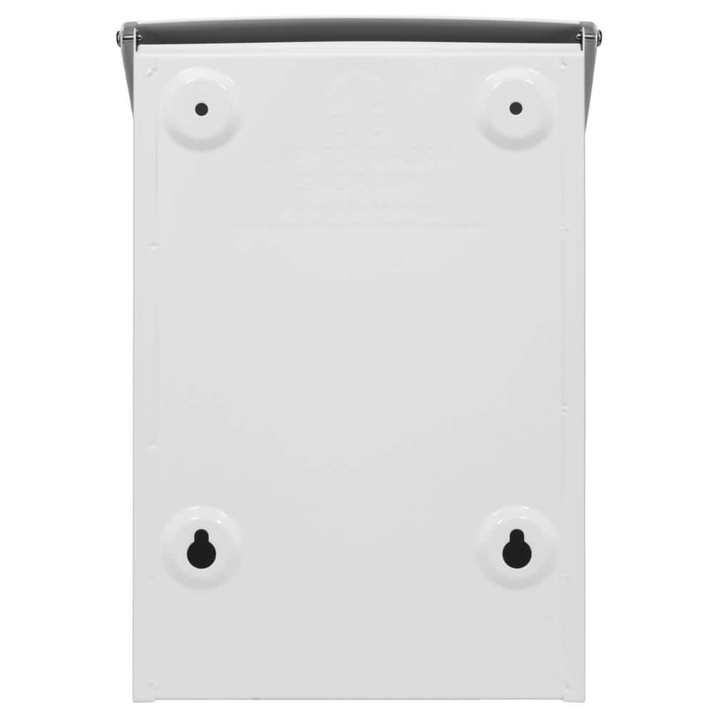 White Steel Modern Wall Mount Mailbox, Small
