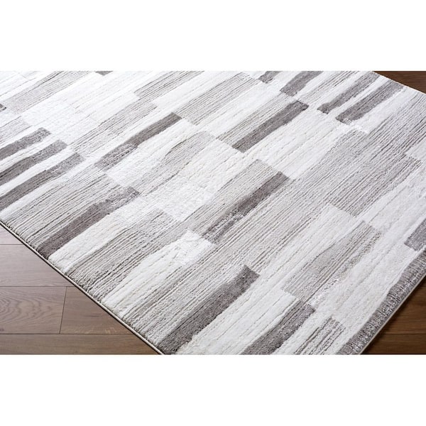 Enfield Ivory Modern Striped 5 ft. 3 in. x 7 ft. Area Rug
