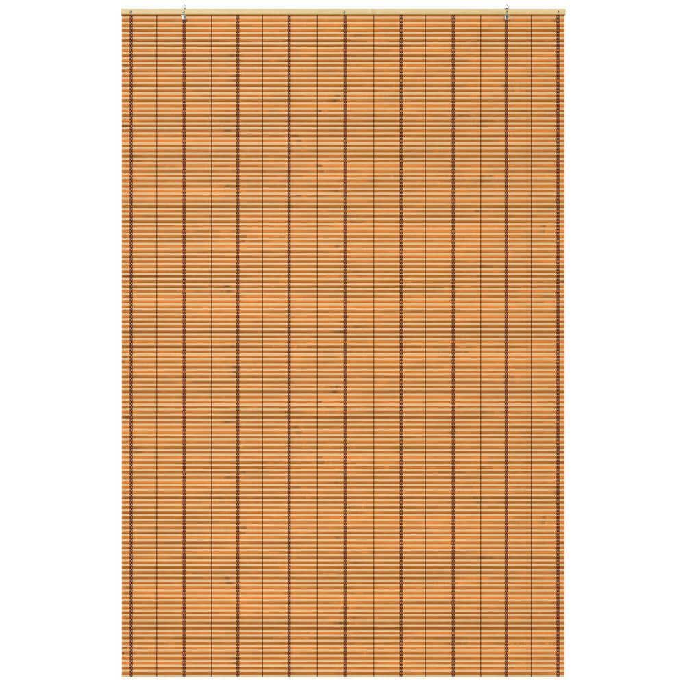 RED LANTERN Oriental Furniture Burnt Bamboo Cordless Window Shade