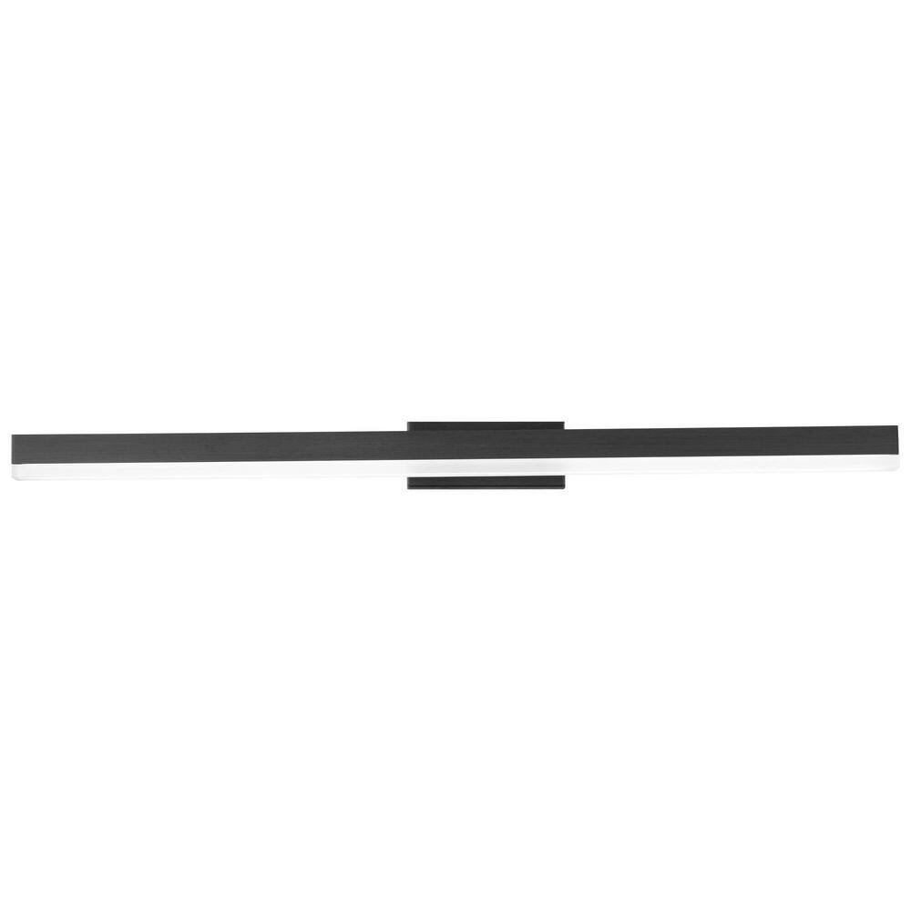 Styx Modern Black Clear Glass Dimmable LED Bath Bar Large