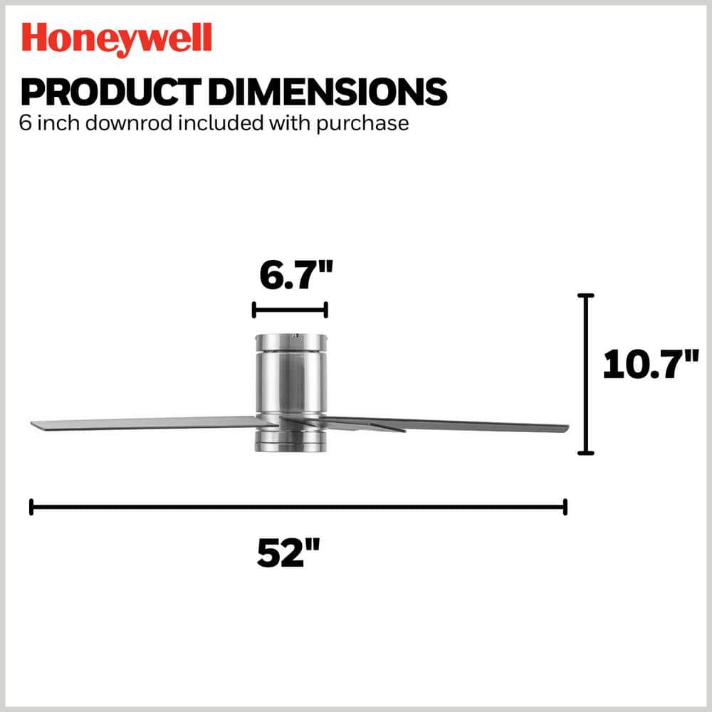 Graceshire 52" Brushed Nickel LED Ceiling Fan with Remote and Reversible Gray Oak Blades