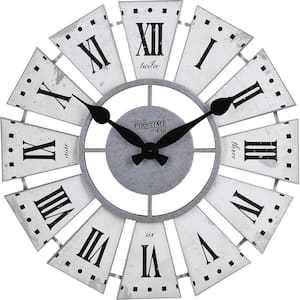 White Numeral Farmhouse Windmill Clock