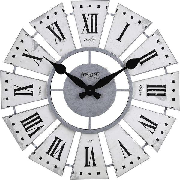 FirsTime & Co. White Numeral Farmhouse Windmill Clock