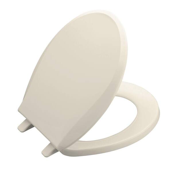 KOHLER Cachet Round Closed-Front Toilet Seat in Almond