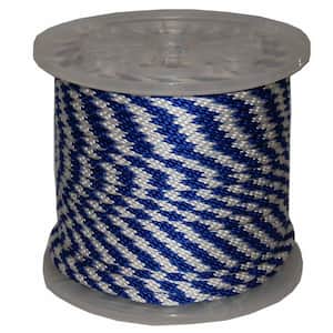 3/8 in. x 300 ft. Solid Braid Multi-Filament Polypropylene Derby Rope in Blue and White