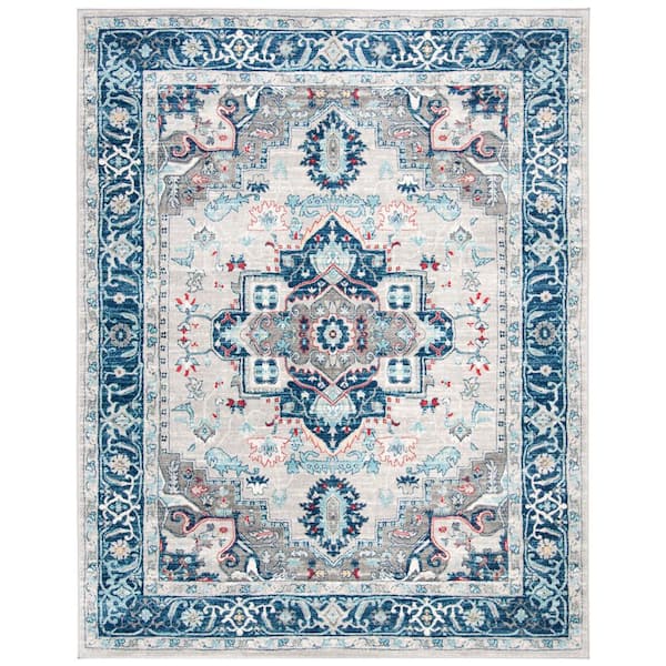 SAFAVIEH Brentwood Light Gray/Blue 10 ft. x 13 ft. Geometric Area Rug