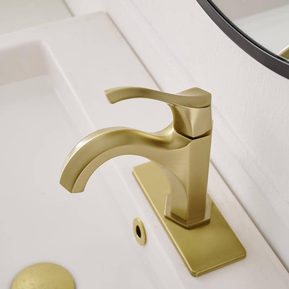 Brushed Gold Single-Handle Modern Bathroom Faucet