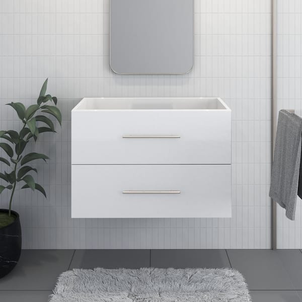 VOLPA USA AMERICAN CRAFTED VANITIES Napa 36 in. W x 22 in. D x 21 in. H Single Sink Bath Vanity Cabinet without Top in Glossy White, Wall Mounted