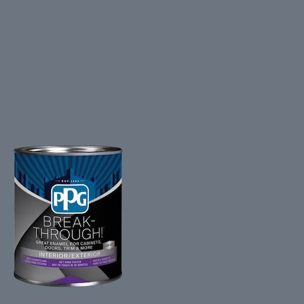 Break-Through! 1 qt. PPG1041-6 Sheffield Gray Satin Door, Trim & Cabinet Paint