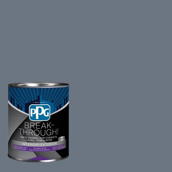 Break-Through! 1 qt. PPG1041-6 Sheffield Gray Semi-Gloss Door, Trim & Cabinet Paint