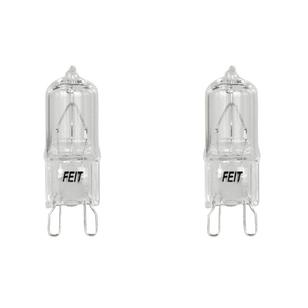 Feit Electric 40-Watt T4 G9 Halogen 3000K Bright White (2-Pack) BI-Pin Base Decorative Light BPQ40/G9/2/HDRP The Home Depot