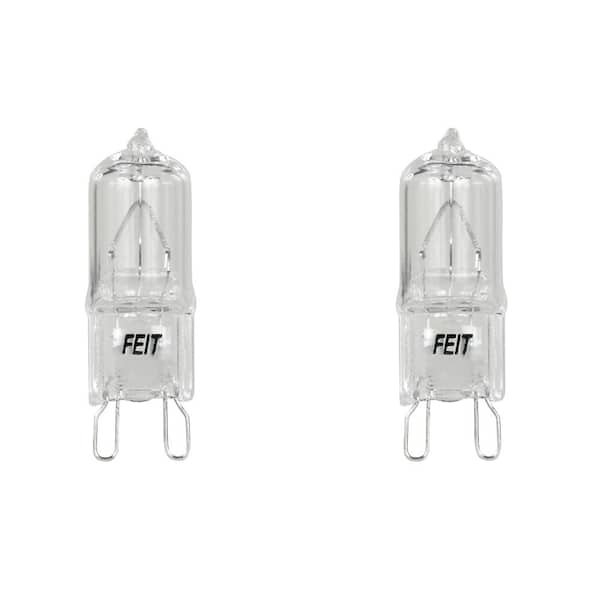 Feit Electric 40-Watt T4 Dimmable G9 Halogen 3000K Bright White (2-Pack) BI-Pin Base Decorative Light Bulb