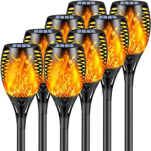 Super Larger Size Solar Flame Torch Extra Bright Solar Lights Outdoor Decorative (8-Pack)