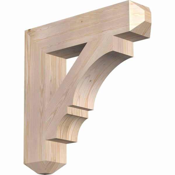 Ekena Millwork 5.5 in. x 28 in. x 28 in. Douglas Fir Balboa Craftsman Smooth Bracket