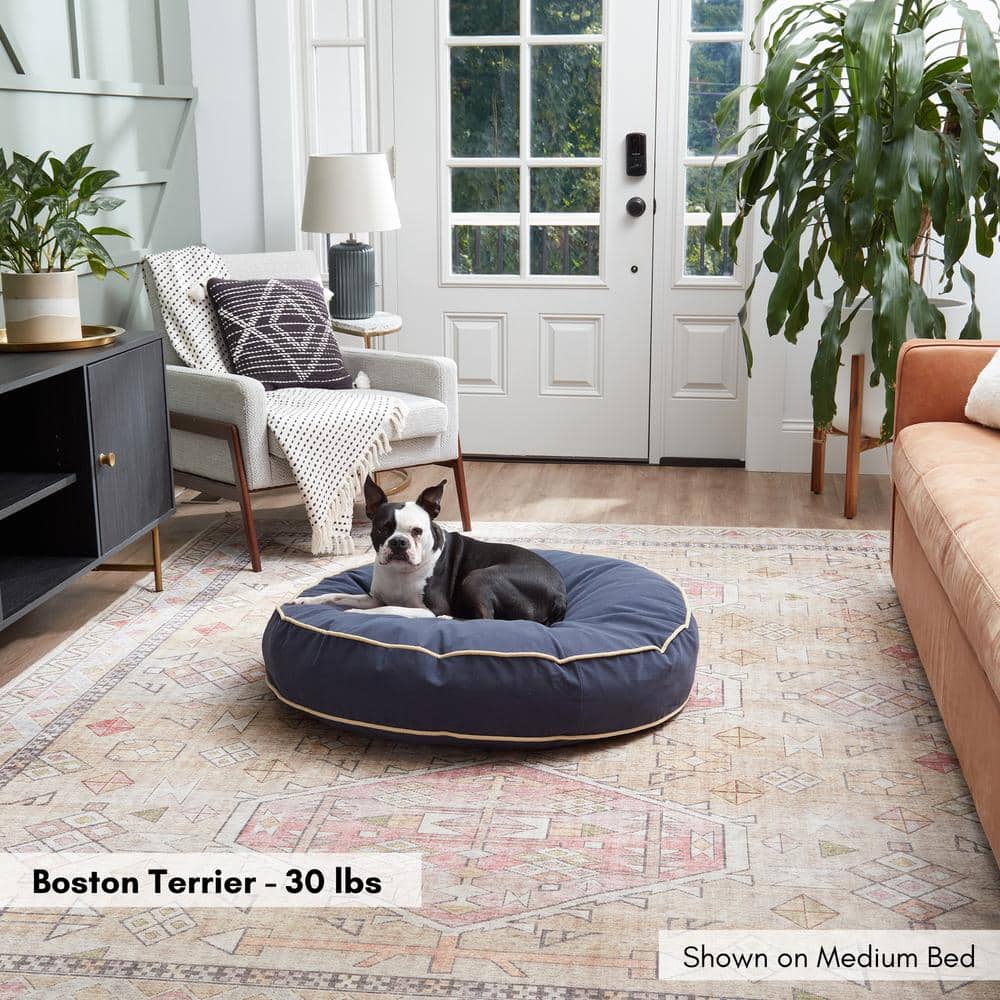 Medium Denim Reversible Microfiber Dog Bed