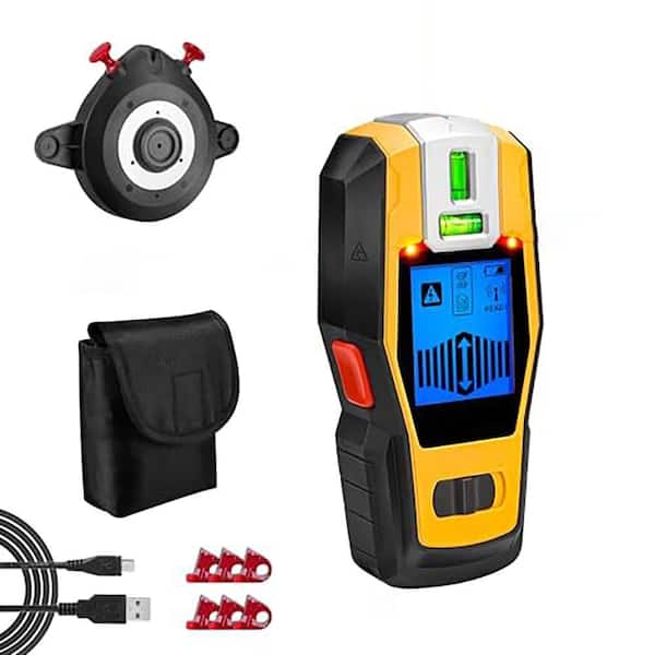 2-in-1 Stud Finder with Laser Level Rechargeable Multi Surface Cross Line Laser and Wall Stud Scanners Tool