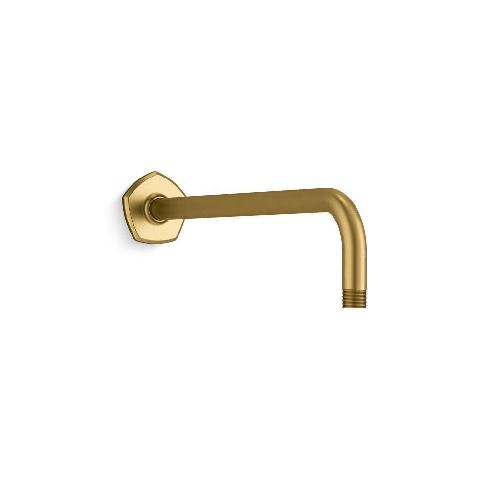 Occasion Wall-Mount Rainhead Arm and Flange in Vibrant Brushed Moderne Brass