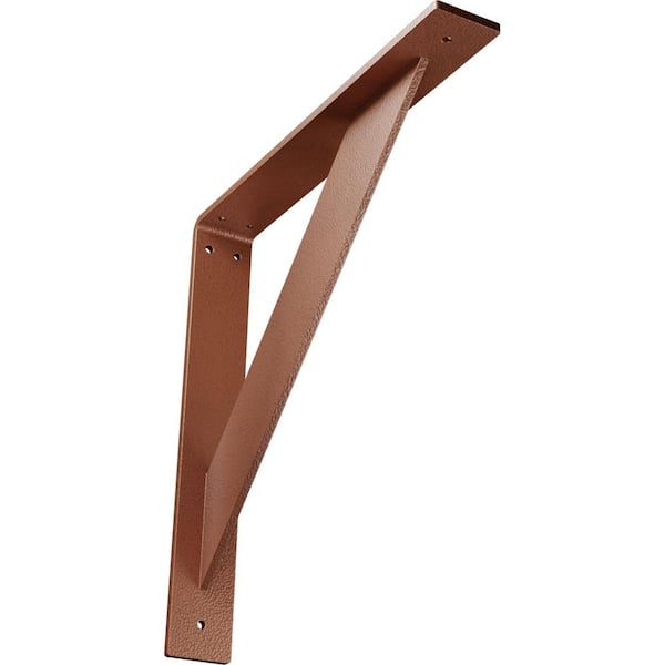 Ekena Millwork 2 in. x 14 in. x 14 in. Steel Hammered Copper Traditional Bracket