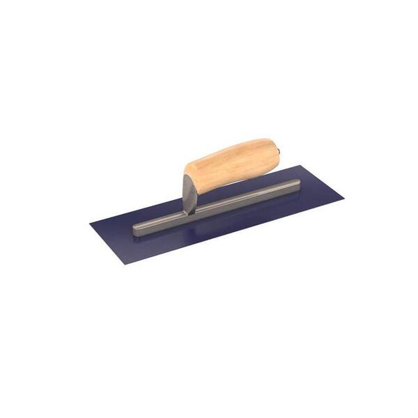 Bon Tool 14 in. x 4 in. Blue Steel Finishing Trowel - Camel Wood Handle