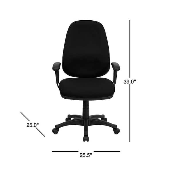 Flash Furniture High Back Black Fabric, Task Chair With Arms