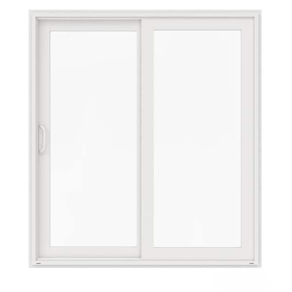 72 in. x 80 in. V-4500 White Vinyl Left-Hand Full Lite Sliding Patio Door