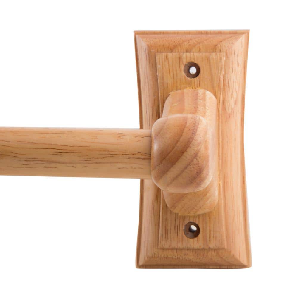 Natural Wood 24'' Wall Mounted Double Towel Bar