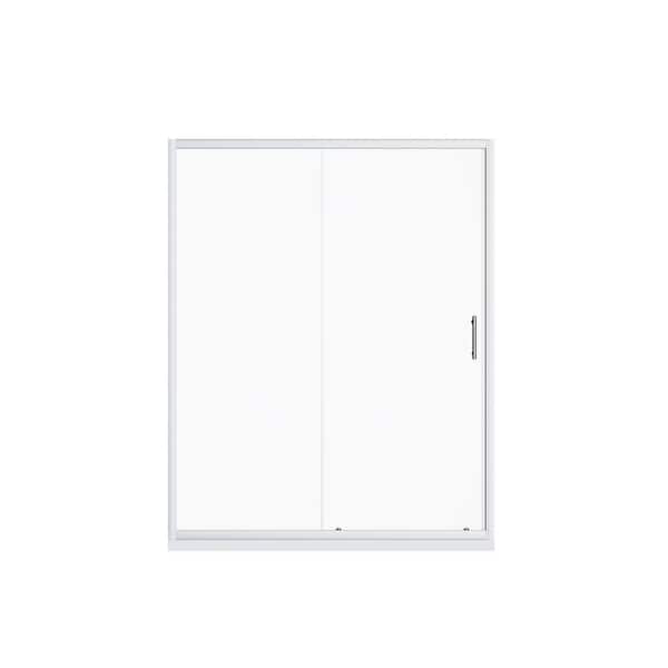 60 in. W x 72 in. H Sliding Framed Shower Door in Chrome Finish with Clear Tempered Glass