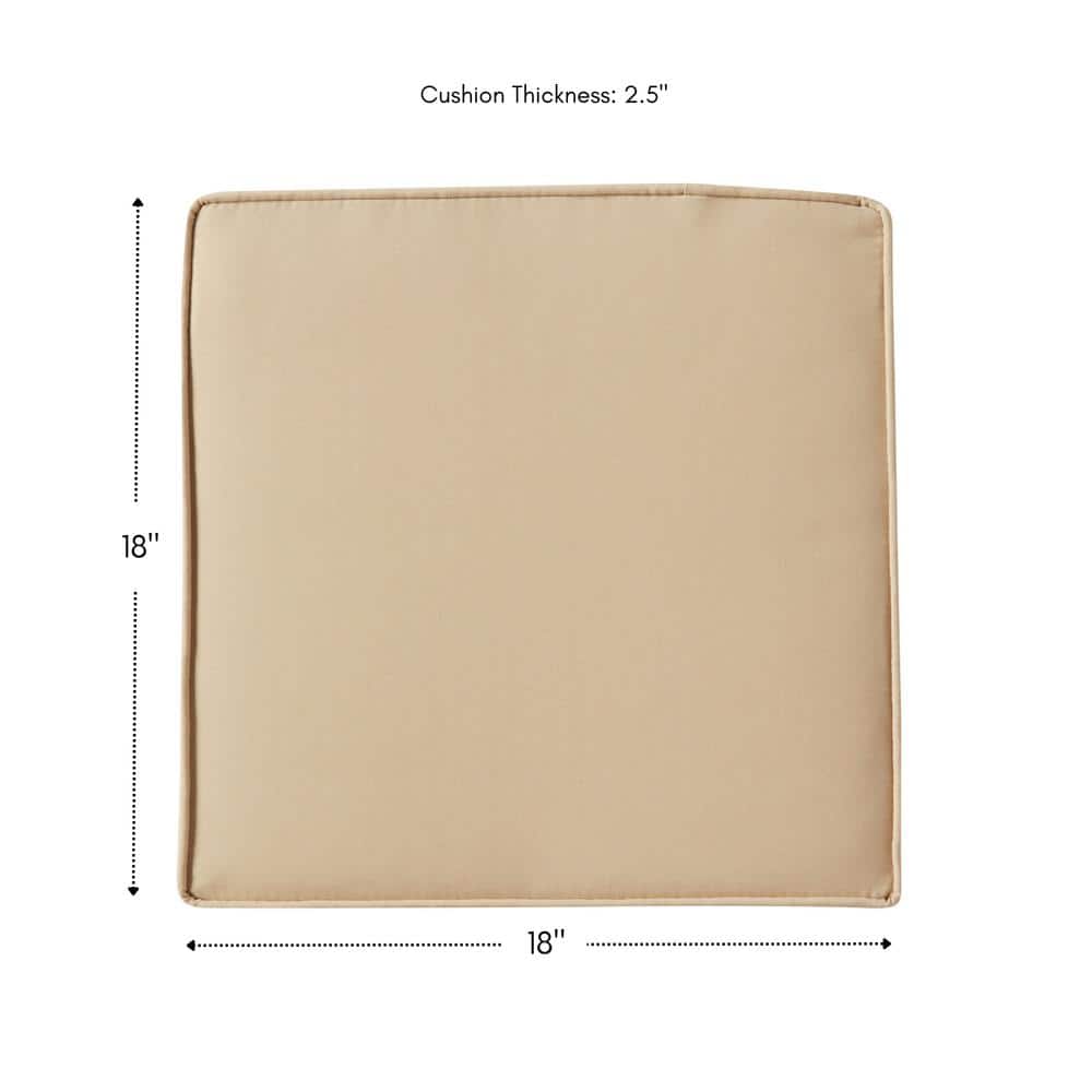 Stone Square 18" Outdoor Chair Pad Set with UV-Resistant Fabric