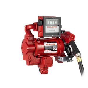230-Volt 3/4 HP 35 GPM Fuel Transfer Pump with Discharge Hose, Automatic Nozzle and Mechanical Meter