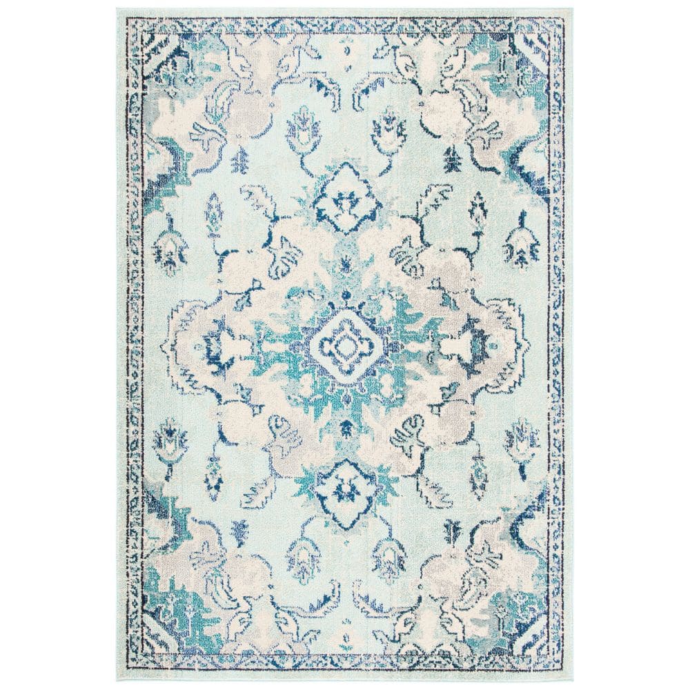 Aurora Breeze Round Synthetic Rug in Light Blue - 59" Diameter