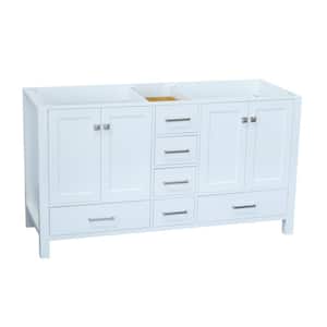 Cambridge 60 in. W x 21.5 in. D x 34.5 in. H Double Freestanding Bath Vanity Cabinet Only in White