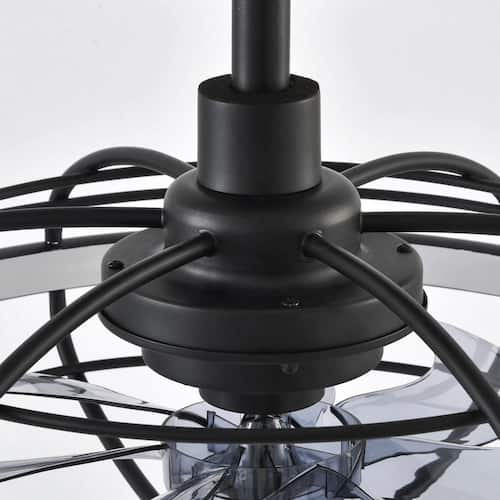 21 in. Indoor Black Small Farmhouse Ceiling Fans with Adjustable White Integrated LED with Downrod and Remote Included Lighting