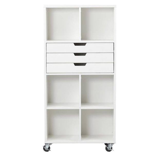 Home Decorators Collection Avery 6-Cube MDF Tall Mobile Cart in White