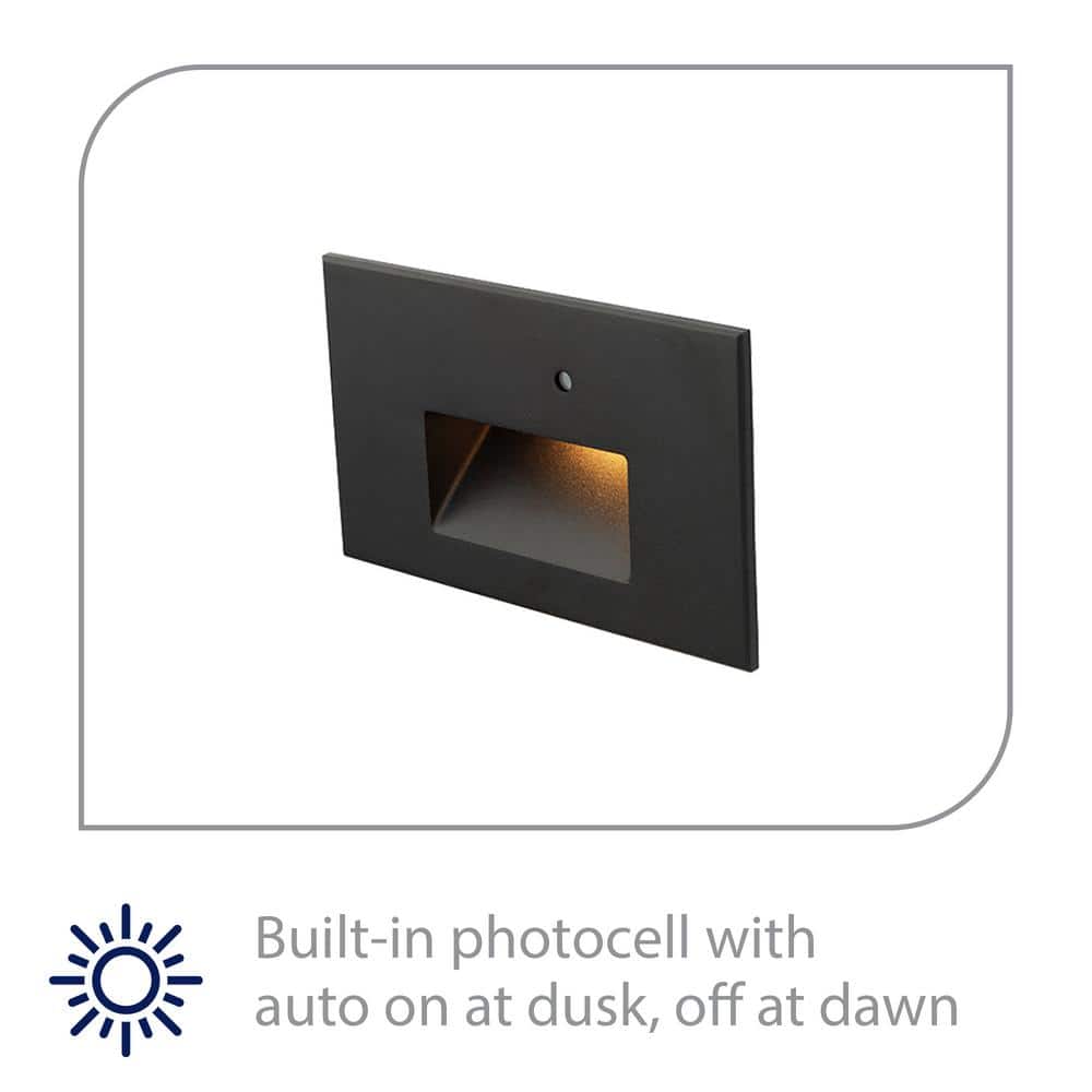 Black Dimmable LED Step Light with Photocell Sensor