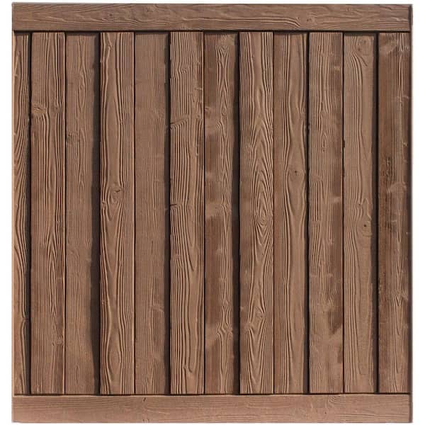 SimTek Ashland 4 ft. x 8 ft. Red Cedar Composite Fence Panel