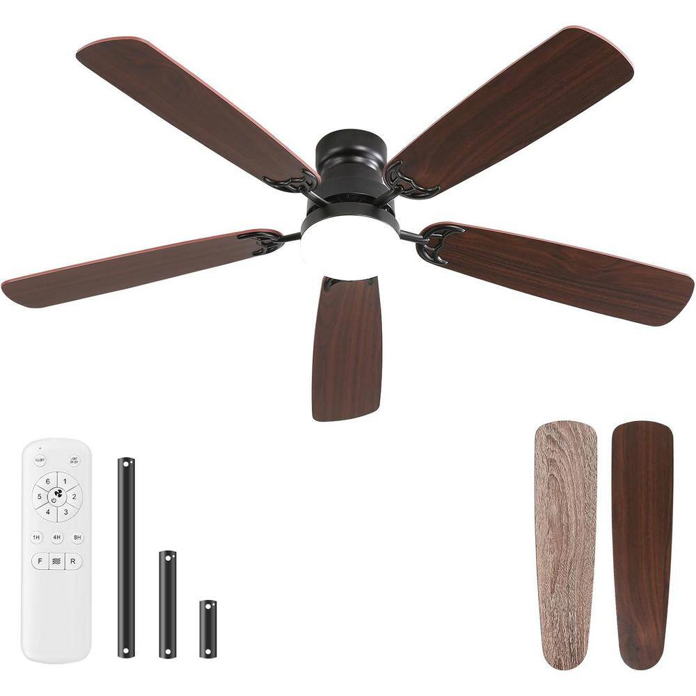 52 in. Integrated LED Indoor Matte Black Ceiling Fan with Light Kit and Remote Control price history on PriceWatchPro