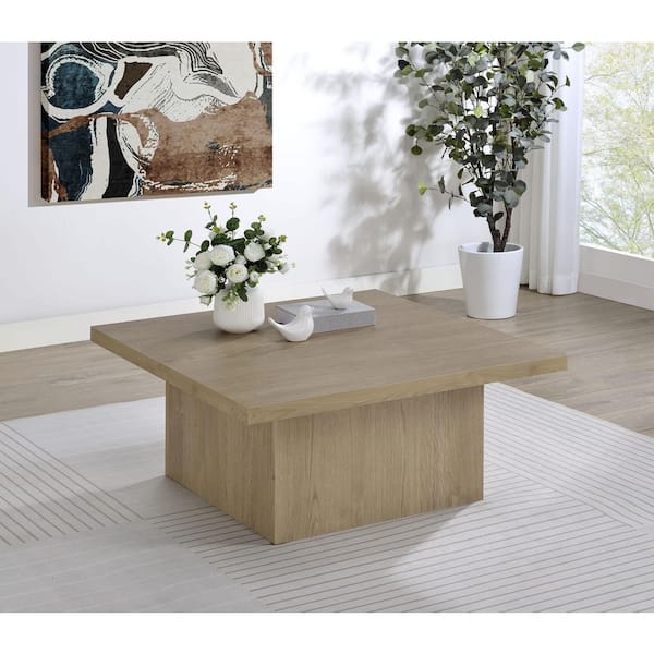 Devar 35.5 in. Square Engineered Wood Cocktail Coffee Table Latte