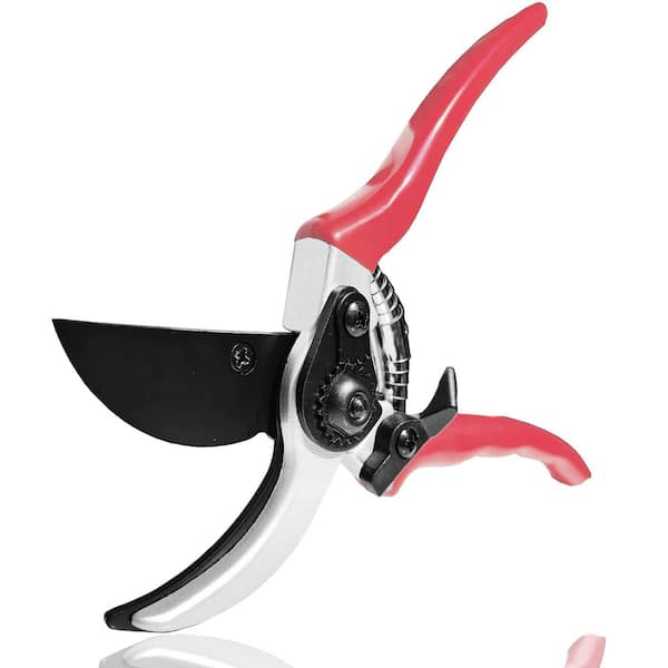8 in. High Carbon Steel Sharp 3 in. Blade Red Tree Pruner with Non-Slip Handle for Tree Branches Trimming