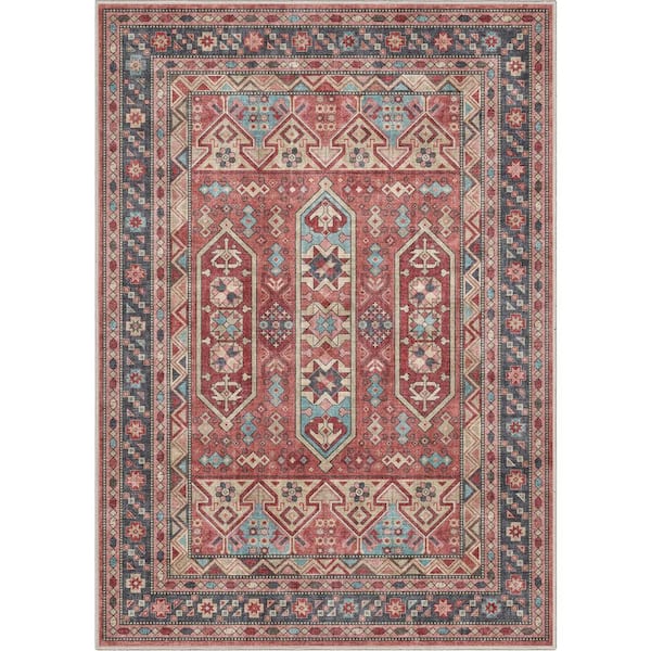 Red 5 ft. 3 in. x 7 ft. 3 in. Apollo Praha Vintage Global Tribal Area Rug