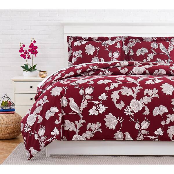 Southshore Fine Linens Early Spring 2-Piece Red Microfiber Twin/Twin XL Comforter Set