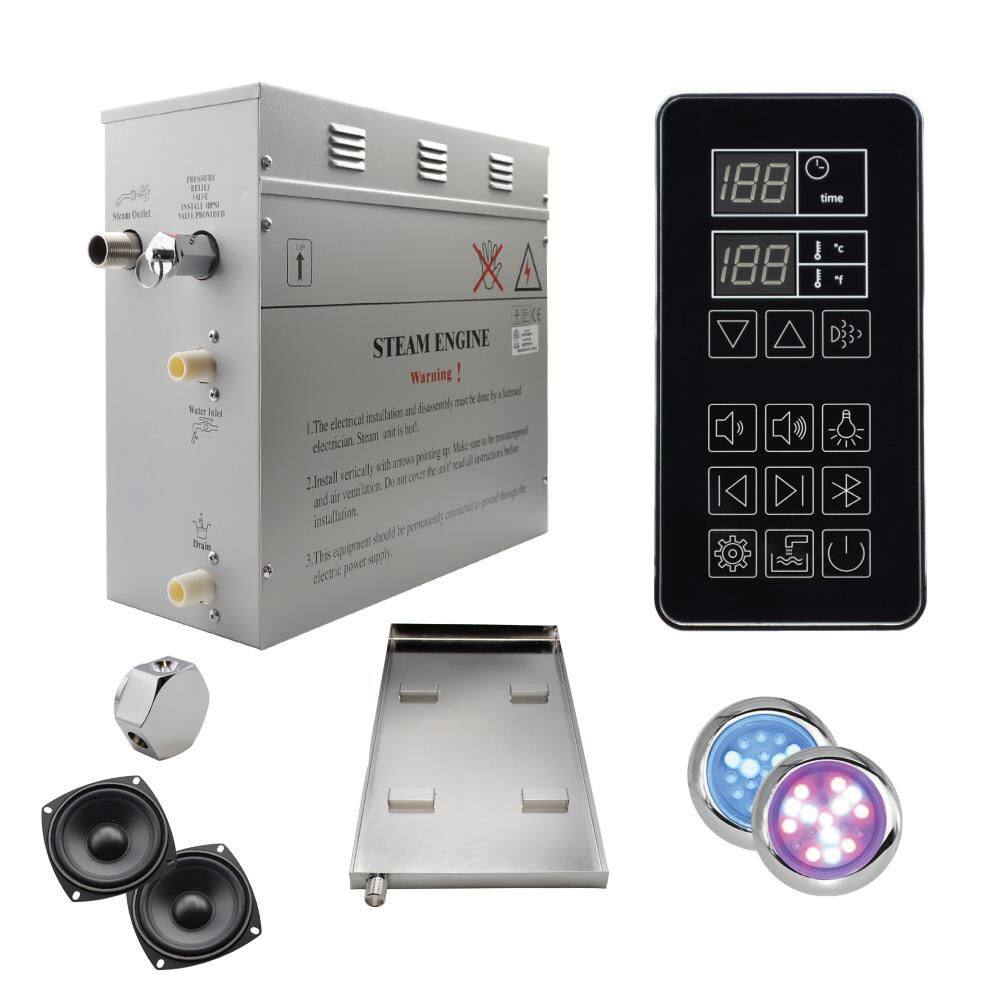 Superior SteamPoint Plus 6kW Steam Bath Generator, Self-Draining, Bluetooth Digital Keypad, Drip Pan, Colored Lights