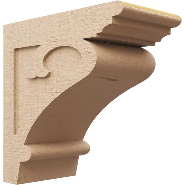 Ekena Millwork 12 in. x 24 in. x 24 in. Classic Mayflower Rough Cedar Woodgrain TimberThane Corbel, Primed Tan