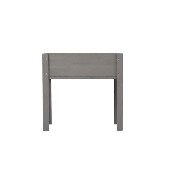 29 in. Inner Length Grey Wood Rectangle Outdoor Raised Garden Bed Raised Planter Boxes with Legs (1-Pack)