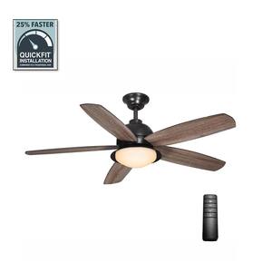 Ackerly 52 in. Indoor/Covered Outdoor LED Natural Iron Ceiling Fan with Light Kit and Remote Control
