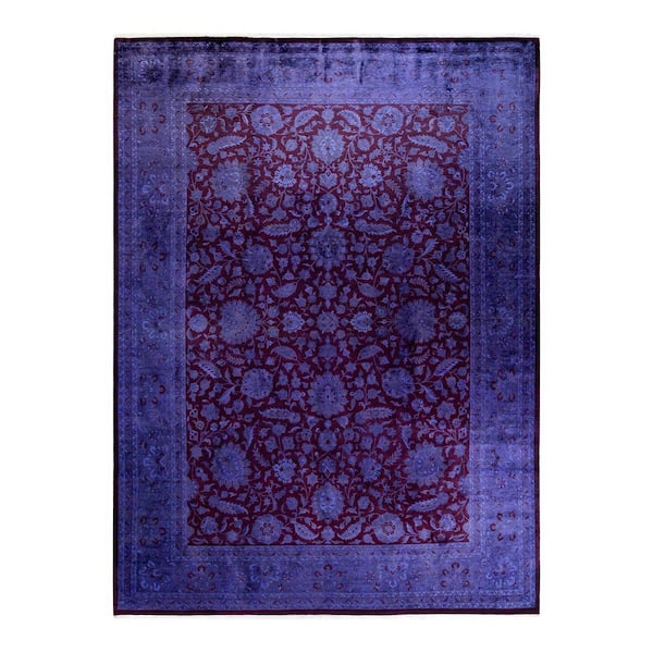 Overdyed Purple 9 ft. 2 in. x 12 ft. 6 in. Wool Indoor Area Rug