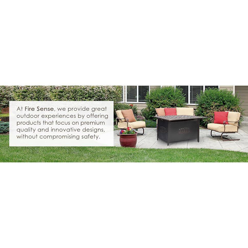Dynasty Antique Bronze Aluminum Gas Fire Pit Table with Scrollwork Motif