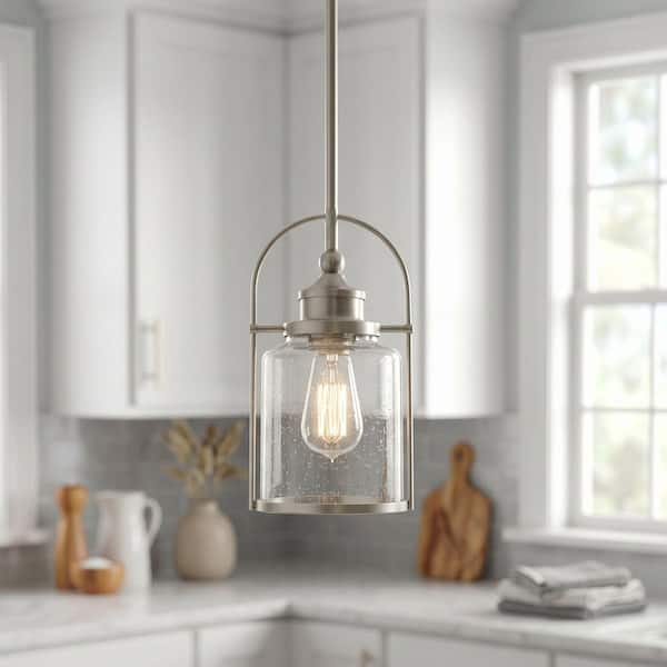 Quoizel Payson 6.5 in. 1-Light Brushed Nickel Mini Pendant